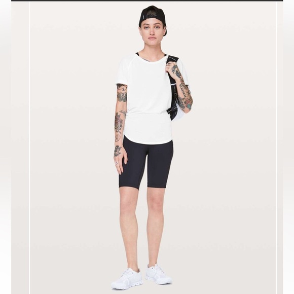 Lululemon Open Up Tie Back Tee Heathered White / White - Picture 2 of 10